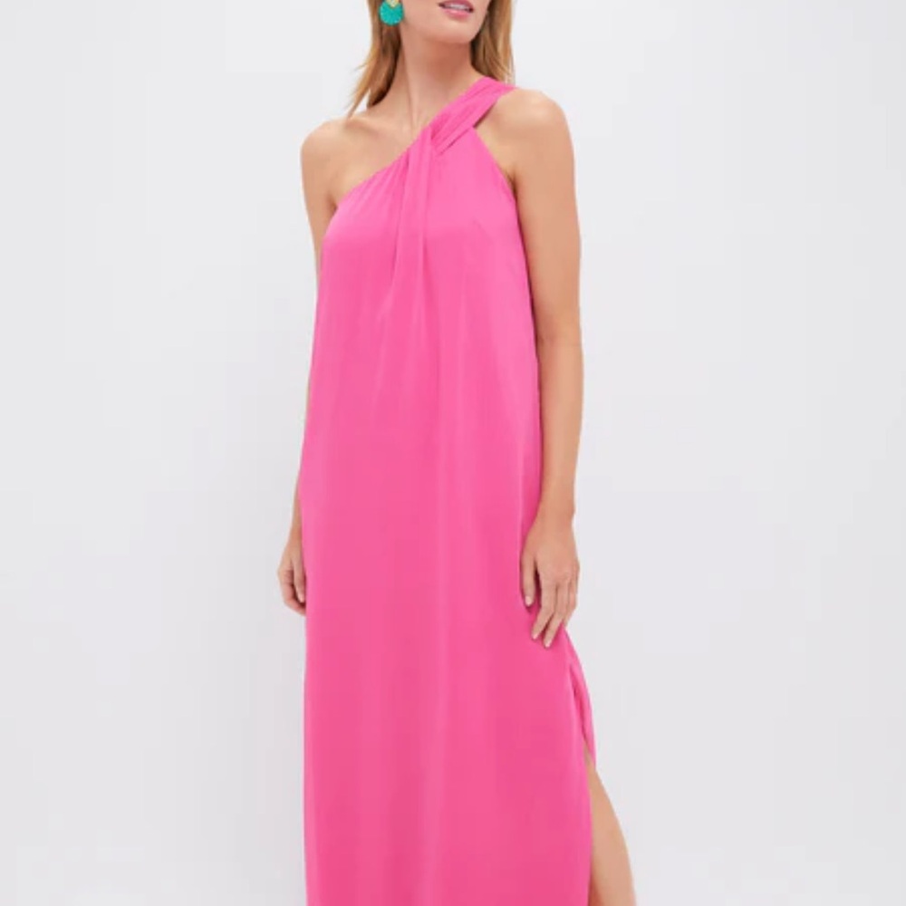 Tuckernuck Pink One-Shoulder Slit Gown